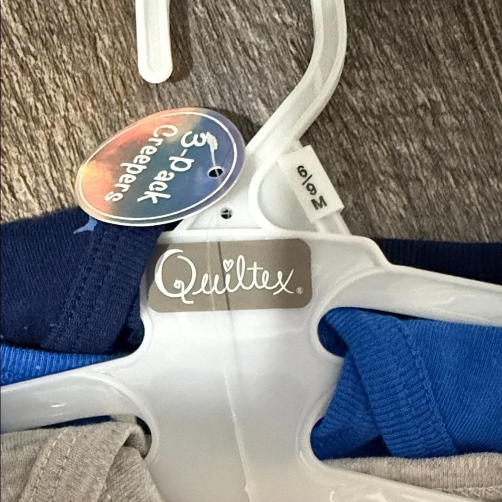 2 set of 6 pack Blue and Gray Baby Bodysuit Set